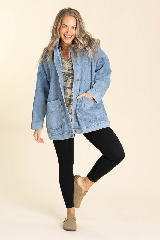 Boxy-Cut Denim Jacket