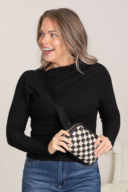 Baby Ribbed Knit Long Sleeve Tops With Cowl