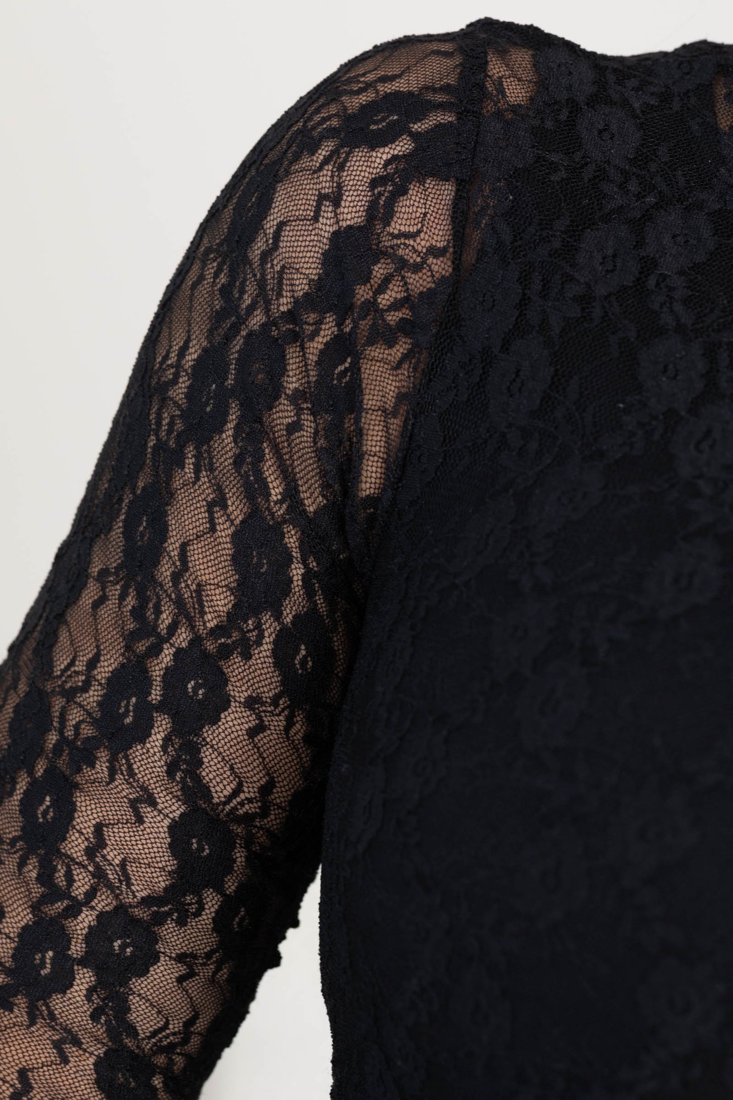 Black Mock Neck Fitted Sheer Mesh Knit Top
