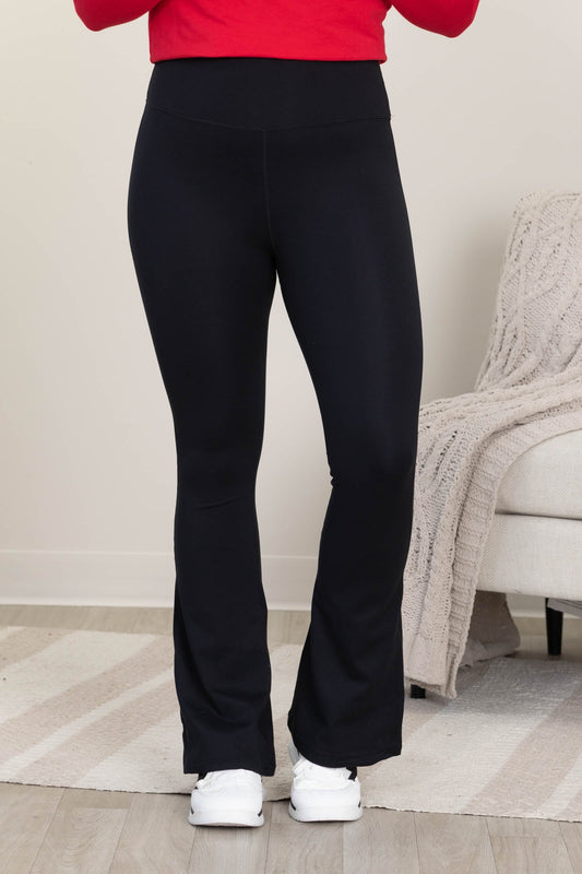 Black Venice High Waisted Flare Legging
