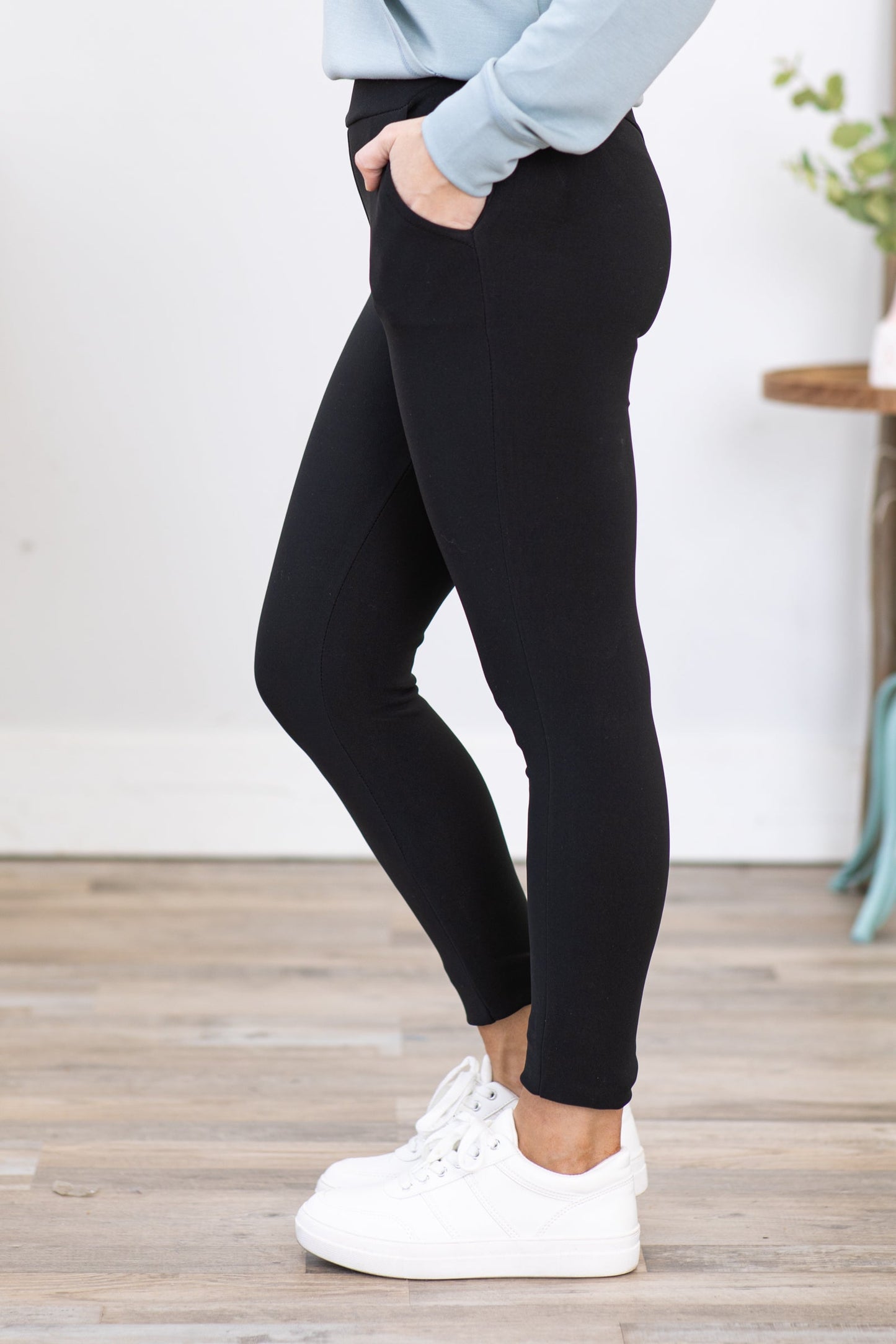 Black Tummy Control Scuba Leggings