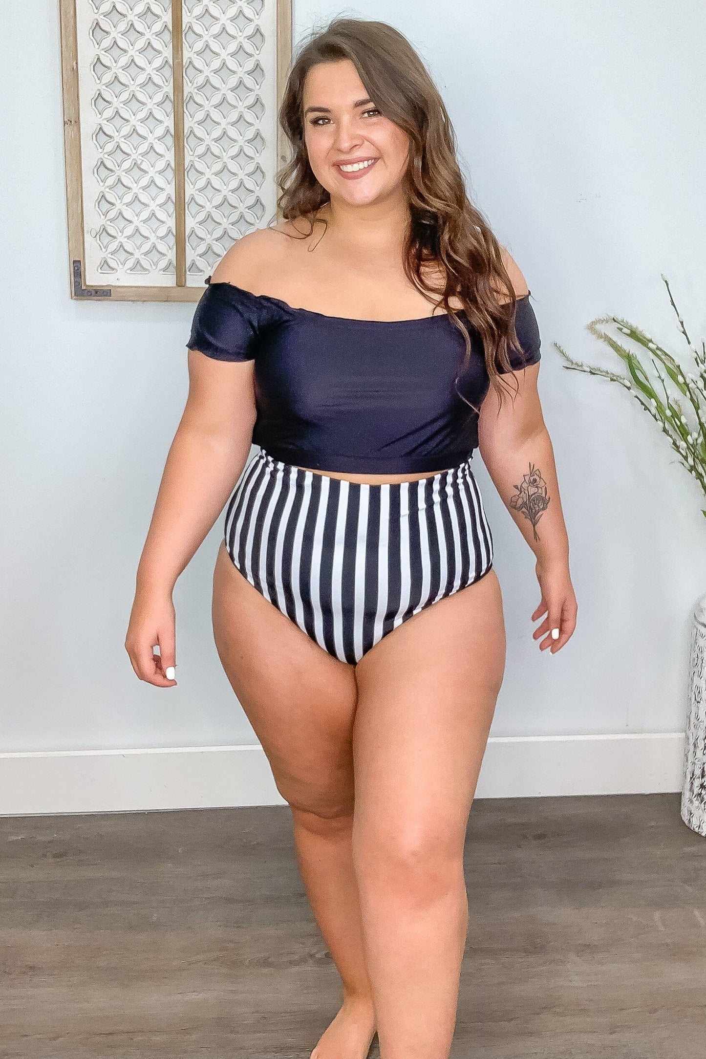 Black Tankini Swimsuit Top
