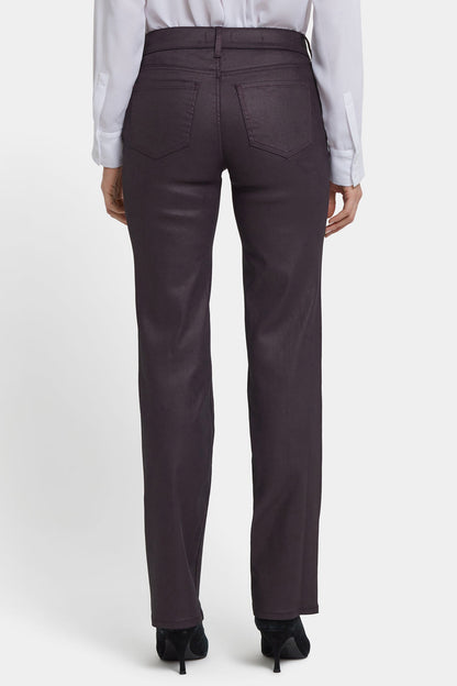 Coated Marilyn Straight Jeans - Fig Coated
