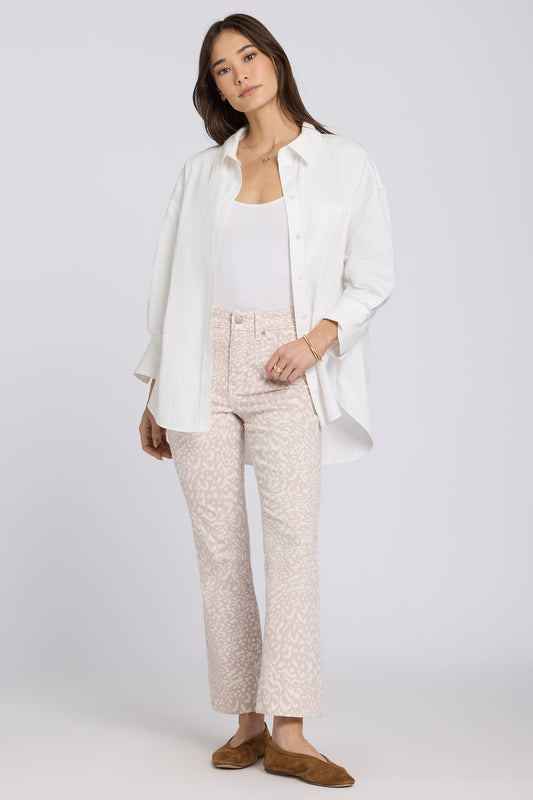 Billie Mini Bootcut Ankle Jeans - Snow Leopard