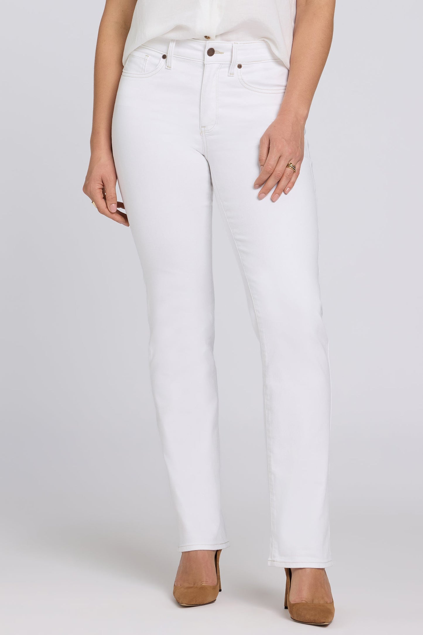 Marilyn Straight Jeans In Tall - Optic White