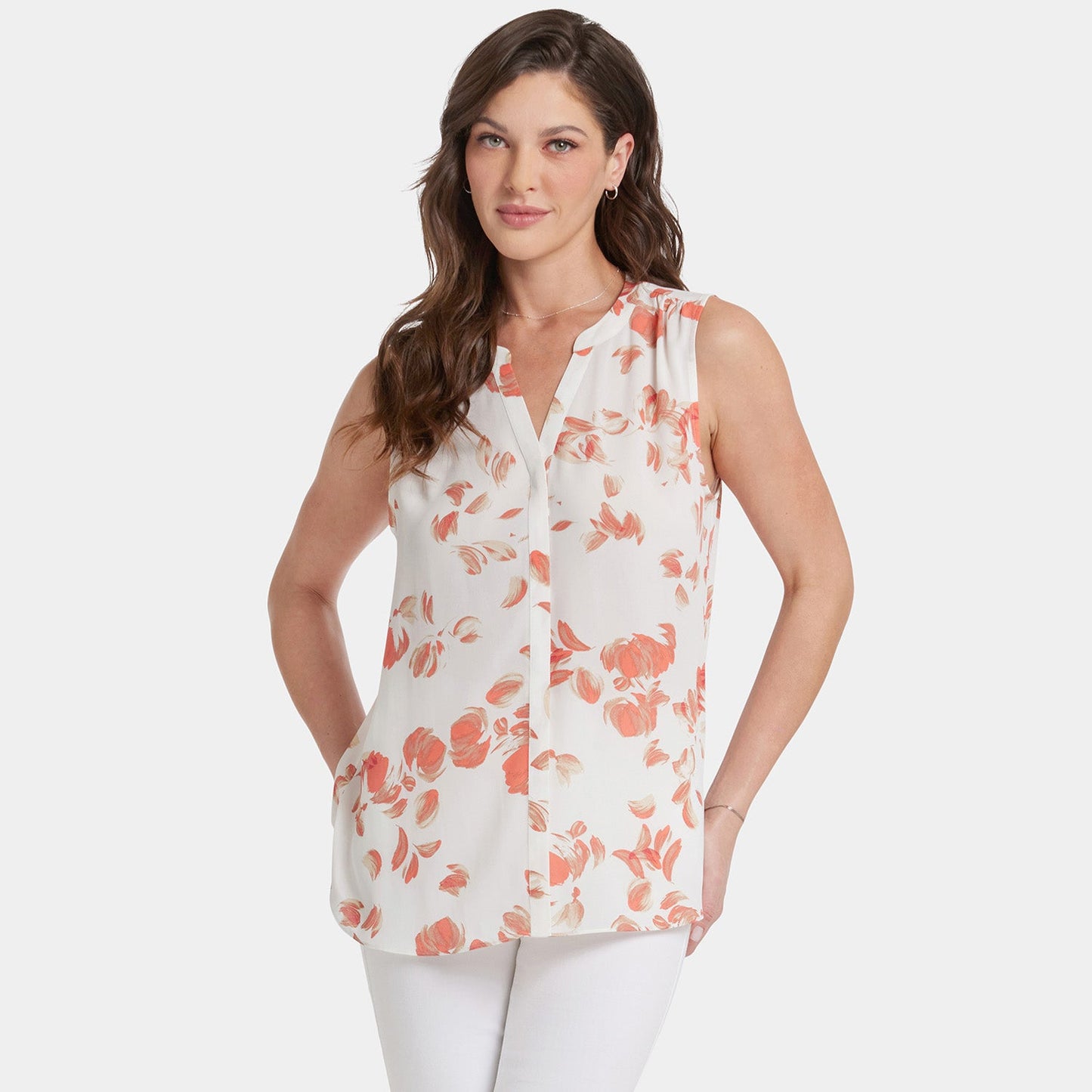 Sleeveless Pintuck Blouse  - Aurora