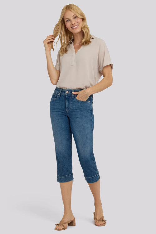 Marilyn Straight Crop Jeans In Petite - Breezy Palms