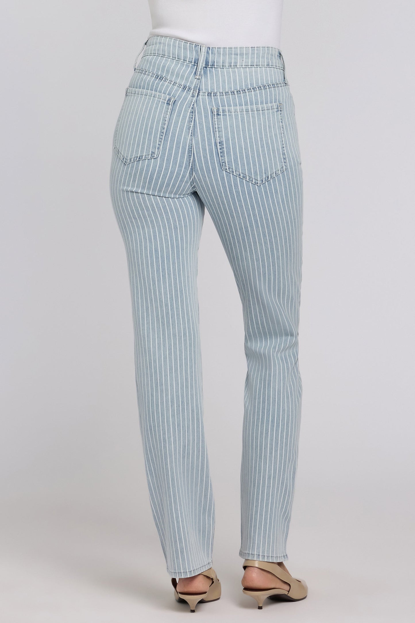 Marilyn Straight Jeans In Petite - Azure Stripe