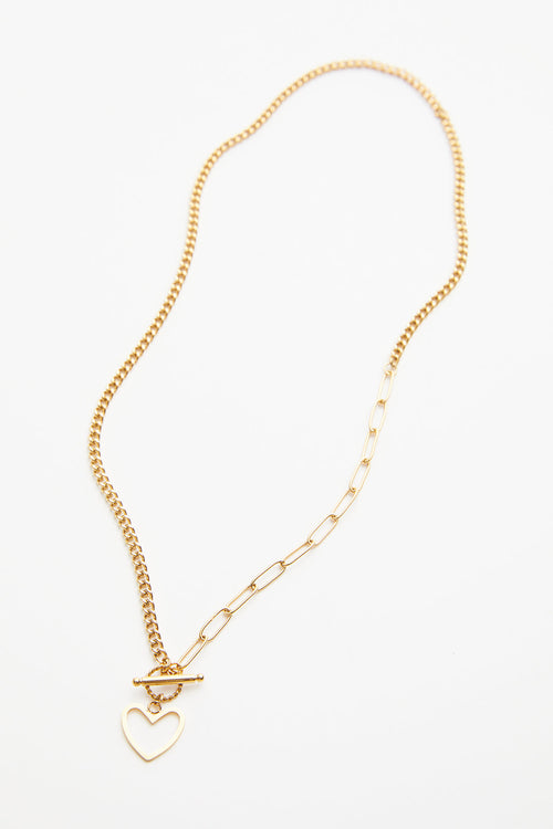 Heart Charm Toggle Necklace